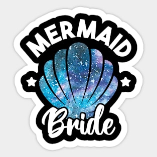 Cute Mermaid Bride Seashell Matching Mermaid Squad Party Sticker